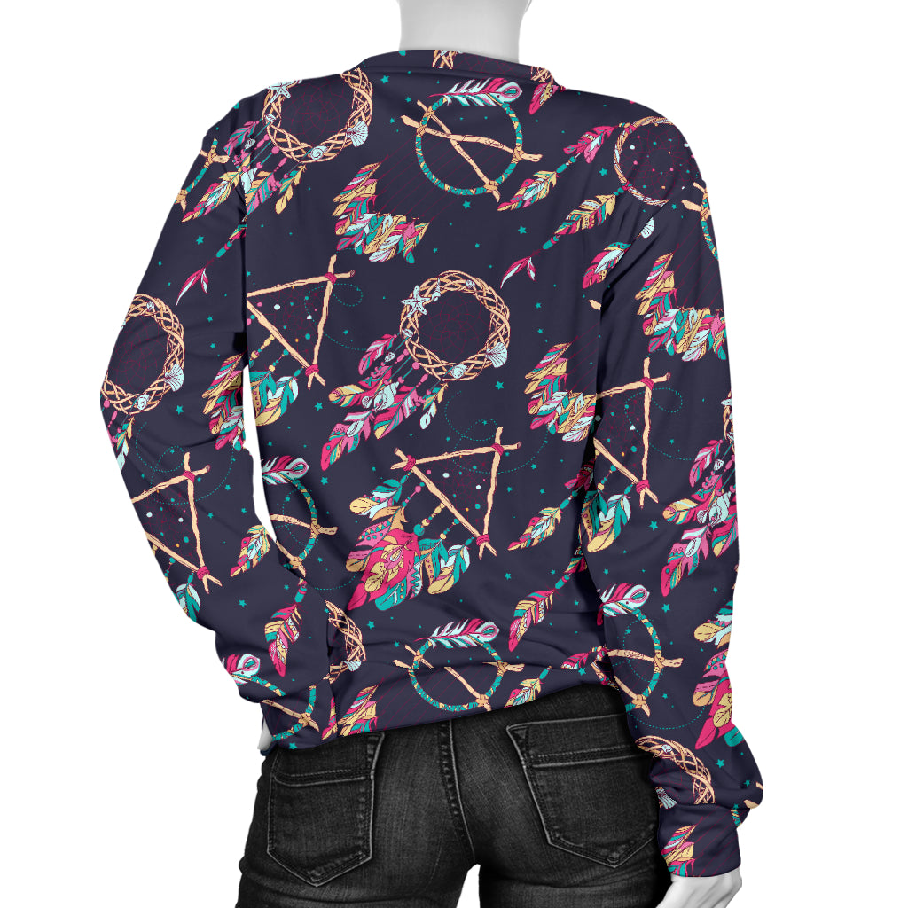 Boho Dream Catcher Colorful Women Long Sleeve Sweatshirt