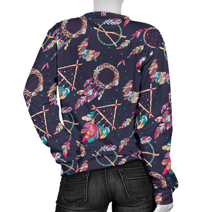 Boho Dream Catcher Colorful Women Long Sleeve Sweatshirt