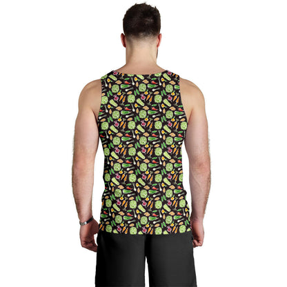 Vegan Draw Themed Design Print Men Tank Top