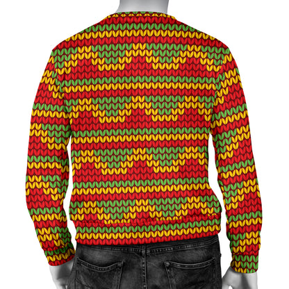 Rasta Reggae Color Print Men Long Sleeve Sweatshirt
