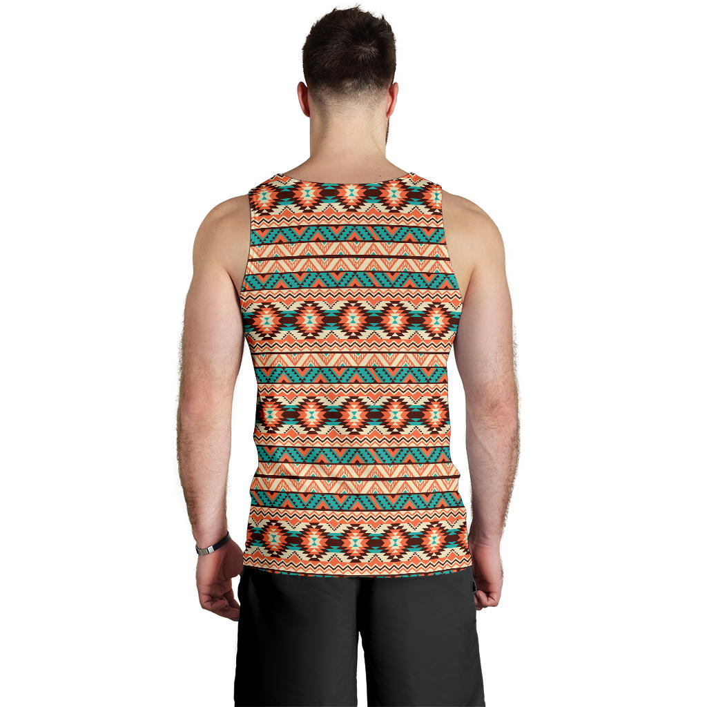 Navajo Western Style Print Pattern Men Tank Top