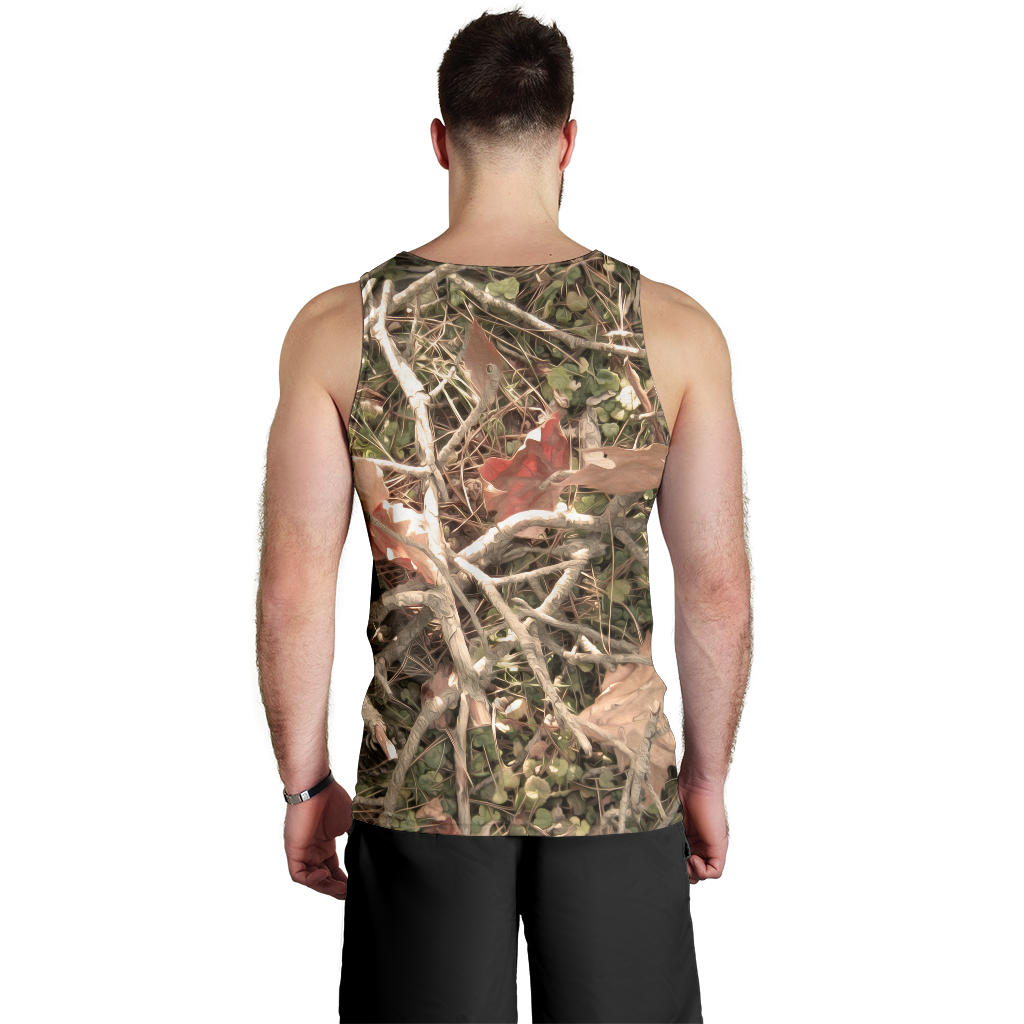Camouflage Realistic Tree Authumn Print Men Tank Top