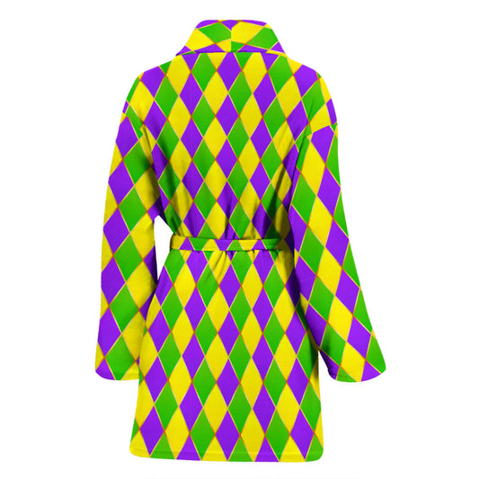 Mardi Gras Pattern Print Design 01 Women Bathrobe
