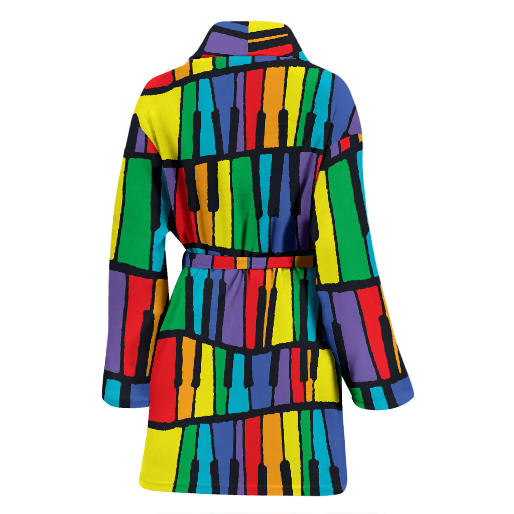 Piano Print Design LKS402 Women Bathrobe