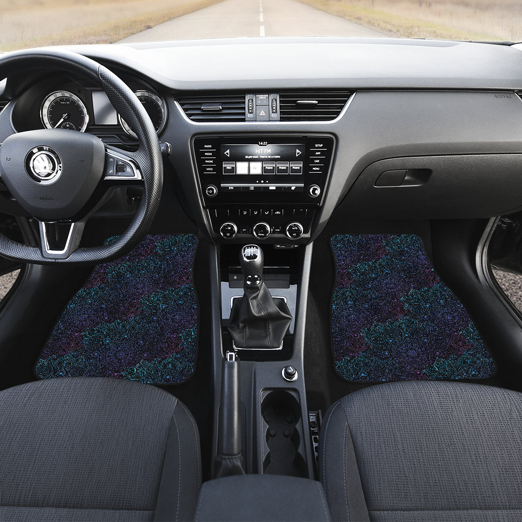Boho Floral Mandala Car Floor Mats Front Back