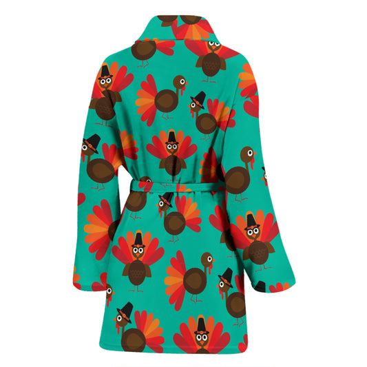 Thanksgiving Print Design LKS307 Women Bathrobe