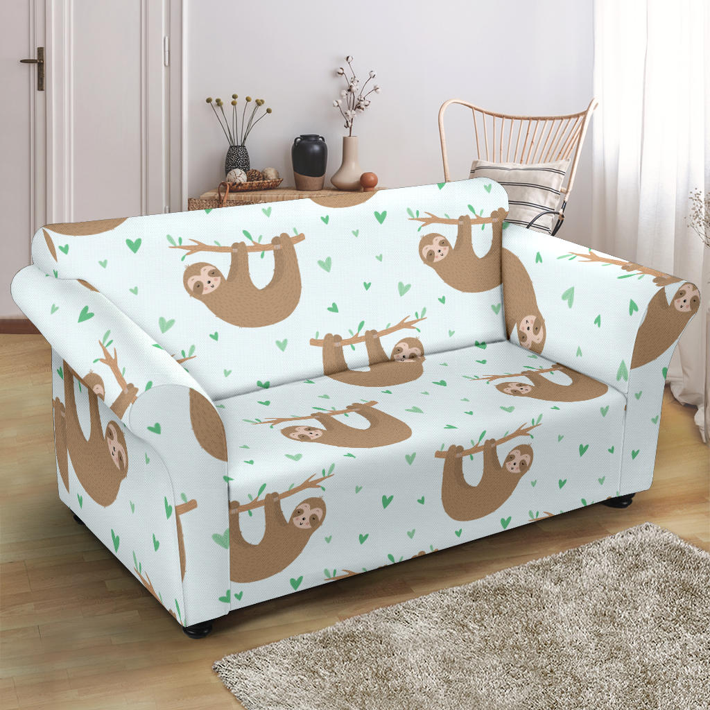 Sloth Print Design LKS308 Loveseat Couch Slipcover