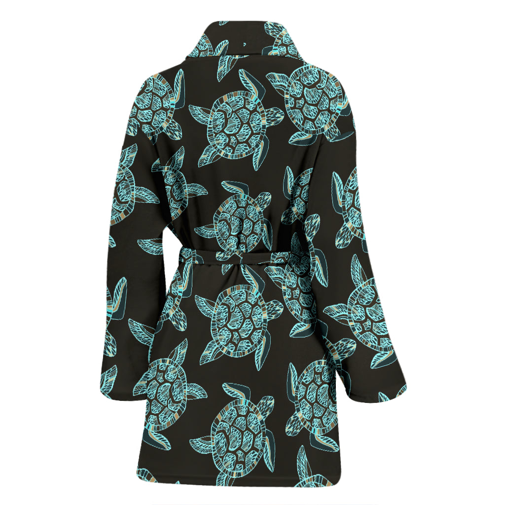Sea Turtle Print Design LKS302 Women Bathrobe