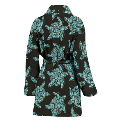 Sea Turtle Print Design LKS302 Women Bathrobe