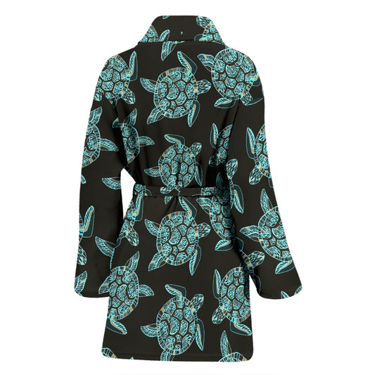 Sea Turtle Print Design LKS302 Women Bathrobe