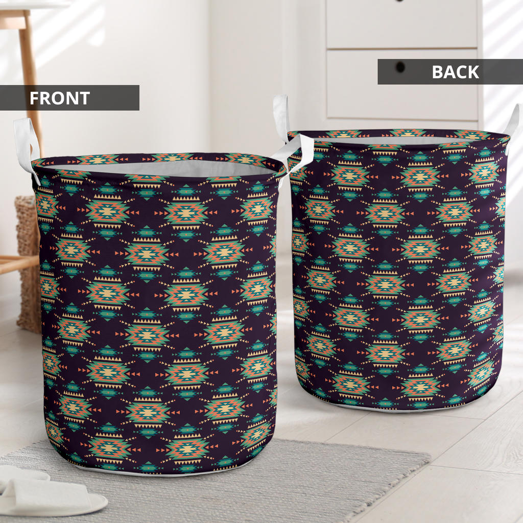 Navajo Geometric Style Print Pattern Laundry Basket