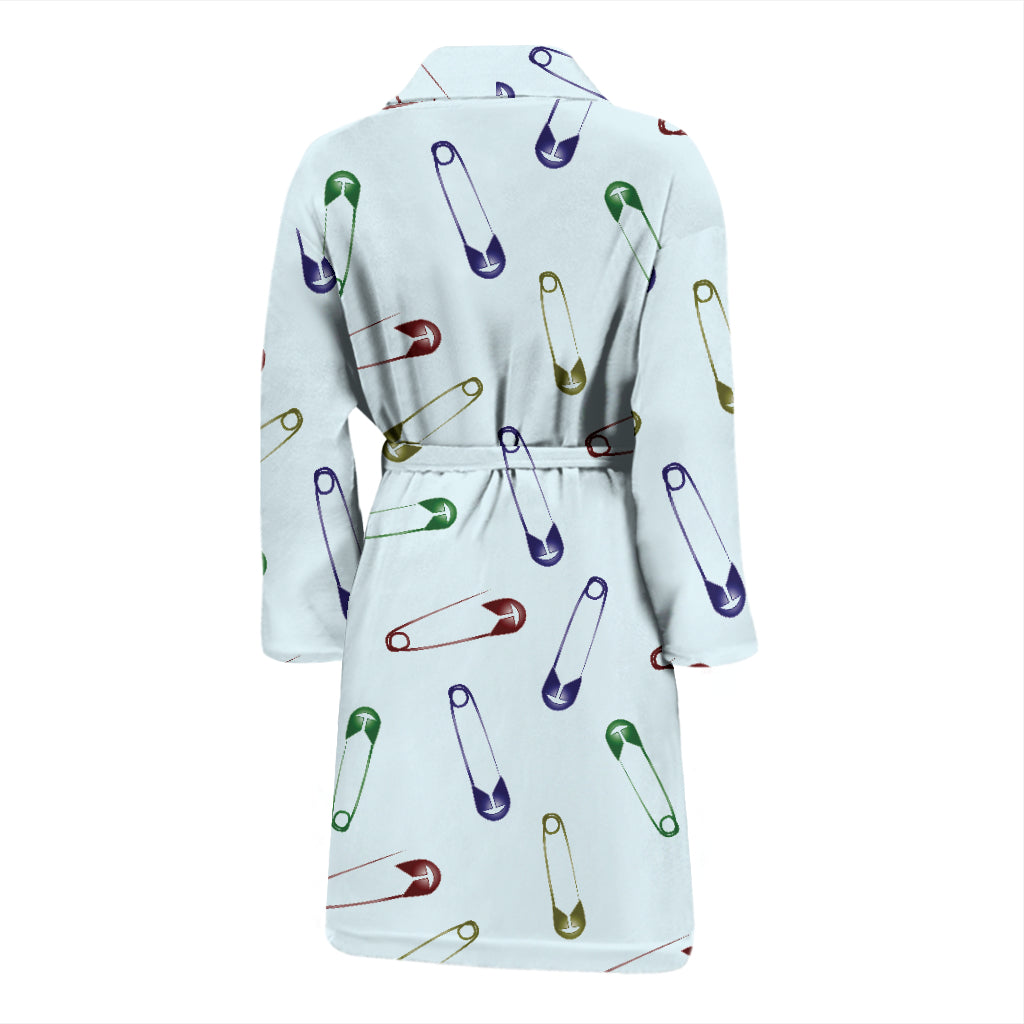 Safety Pin Print Design LKS303 Men Bathrobe