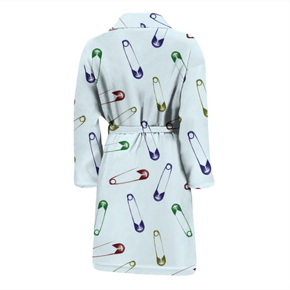 Safety Pin Print Design LKS303 Men Bathrobe