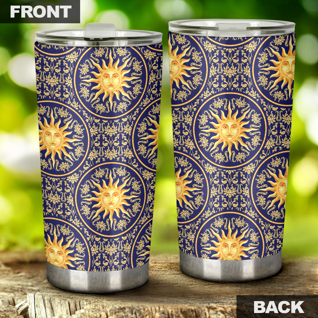 Celestial Gold Sun Face Tumbler