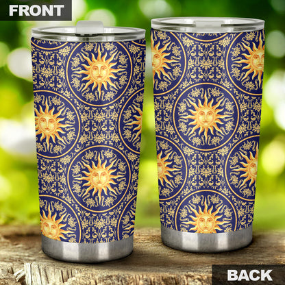 Celestial Gold Sun Face Tumbler