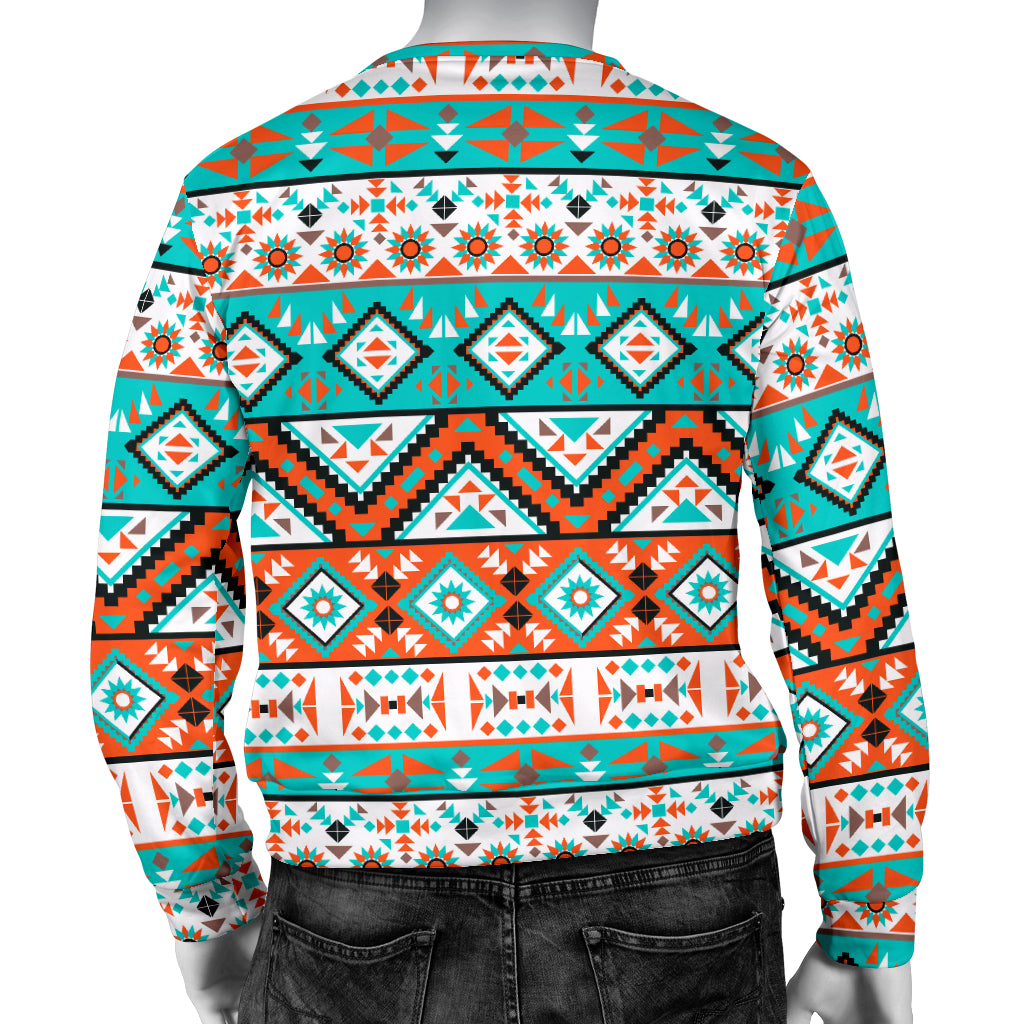 Navajo Style Print Pattern Men Long Sleeve Sweatshirt