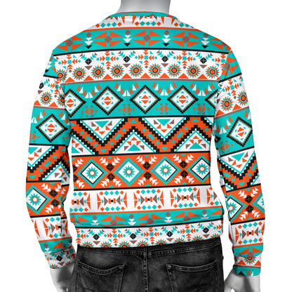 Navajo Style Print Pattern Men Long Sleeve Sweatshirt