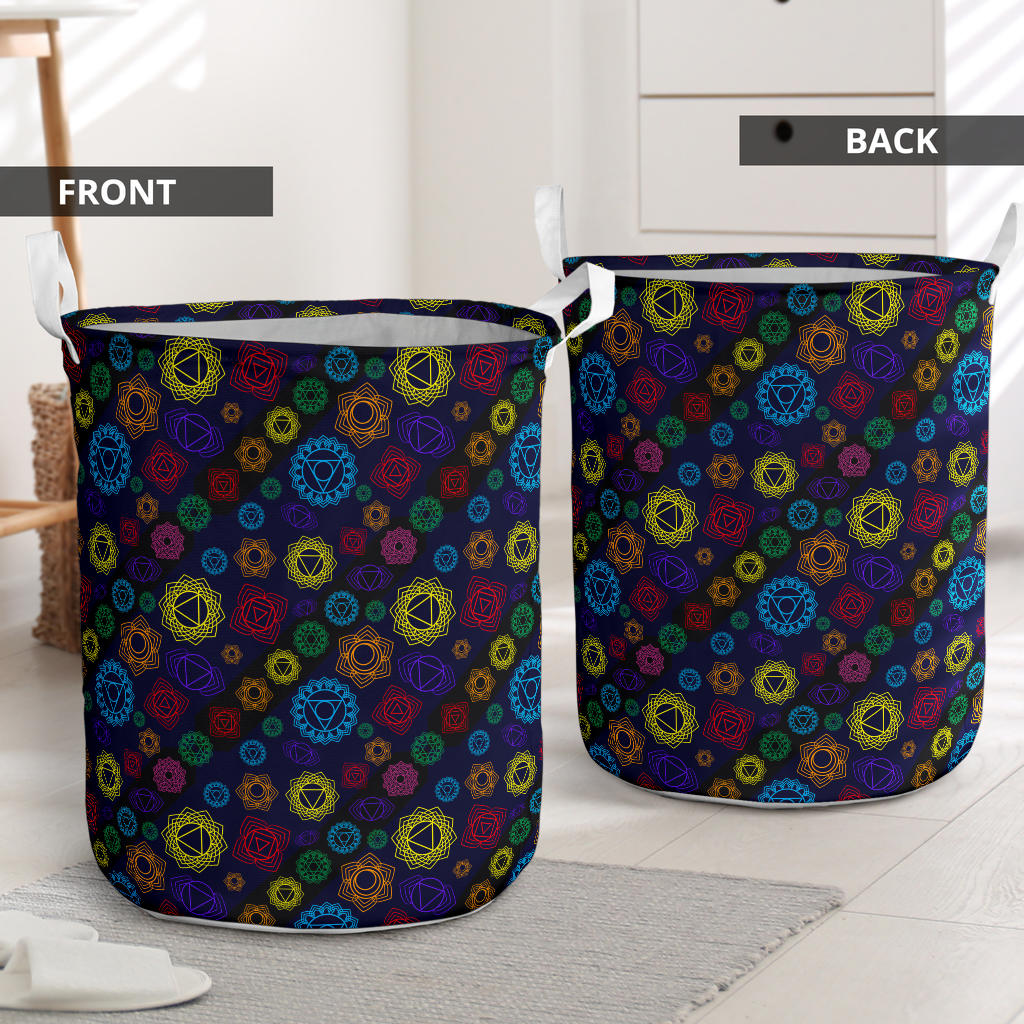 Chakra Colorful Print Pattern Laundry Basket