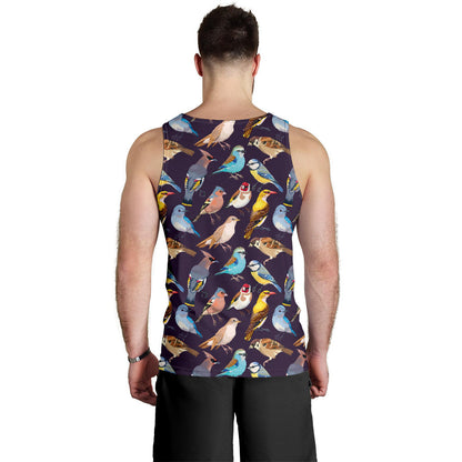 Bird Cute Print Pattern Men Tank Top