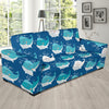 Blue Whale Pattern Print Design 01 Sofa Slipcover