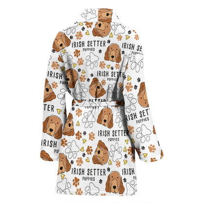 Setters Irish Print Design LKS301 Women Bathrobe