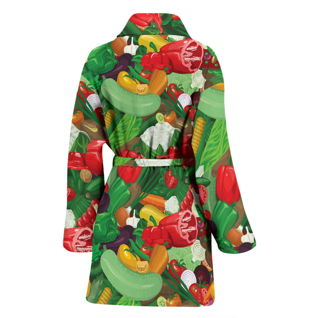 Salad Mix Vegetableprint Design LKS301 Women Bathrobe