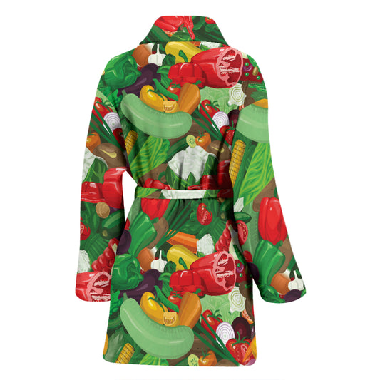 Salad Mix Vegetableprint Design LKS301 Women Bathrobe