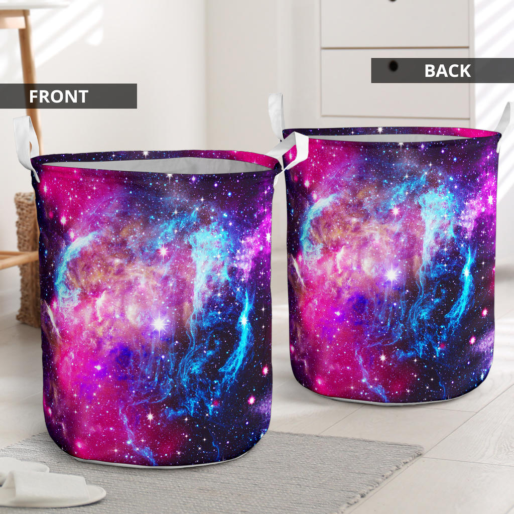 Galaxy Night Purple Space Print  Laundry Basket