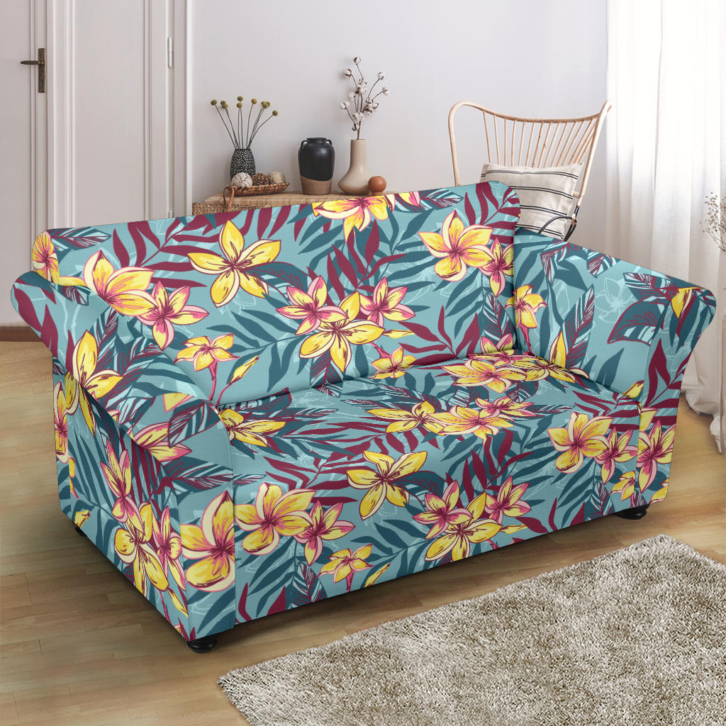 Summer Floral Print Design LKS304 Loveseat Couch Slipcover
