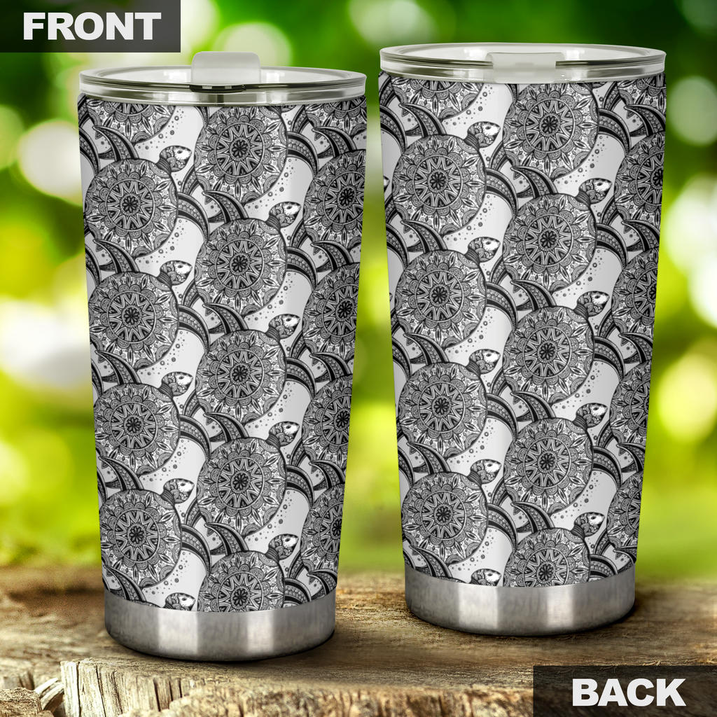Tribal Turtle Polynesian Themed Print Tumbler