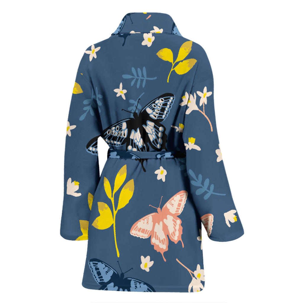 Monarch Butterfly Pattern Print Design 02 Women Bathrobe
