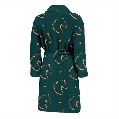 Horse Head Print Design LKS302 Men Bathrobe