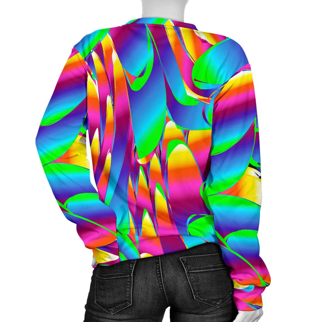 Psychedelic Trippy Pattern Women Long Sleeve Sweatshirt