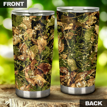 Camo Realistic Tree Forest Texture Print Tumbler
