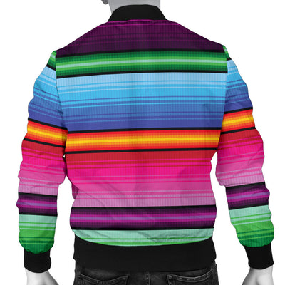 Mexican Blanket Colorful Print Pattern Men Bomber Jacket