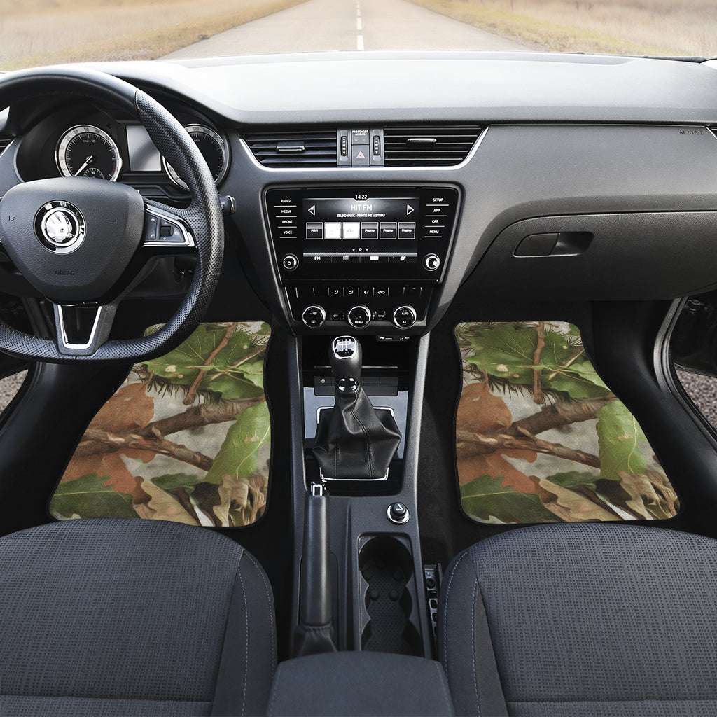 Camo Realistic Tree Forest Print Car Floor Mats Front Back