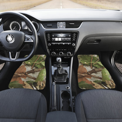 Camo Realistic Tree Forest Print Car Floor Mats Front Back