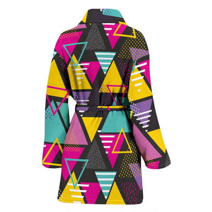 Geometric Colorful Pattern Print Design 02 Women Bathrobe