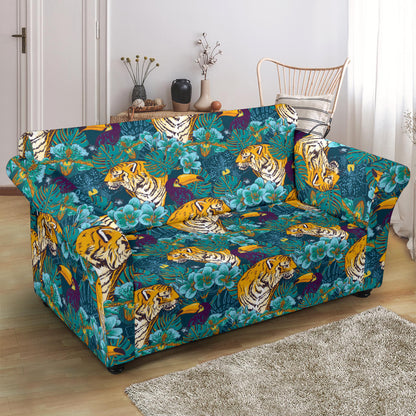 Tiger Tropical Print Design LKS301 Loveseat Couch Slipcover