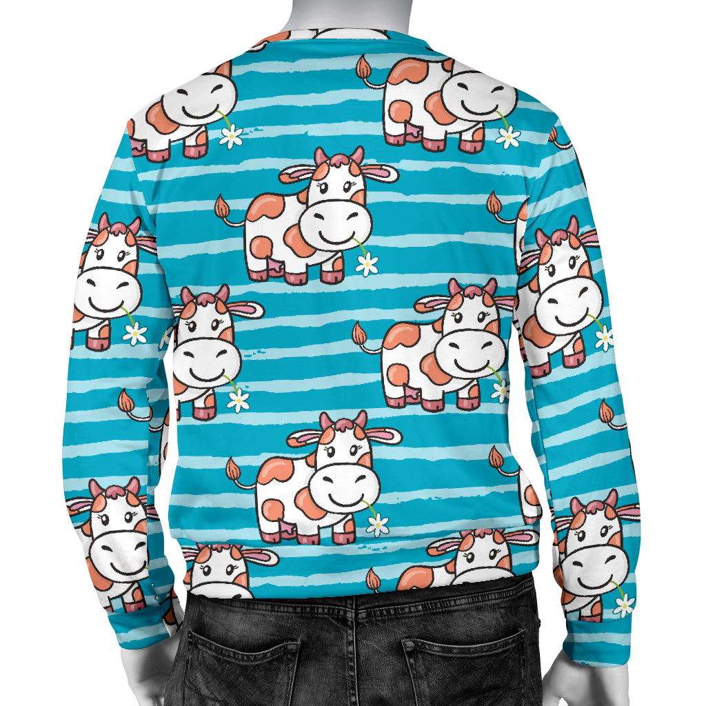 Cow Cute Print Pattern Men Long Sleeve Sweatshirt