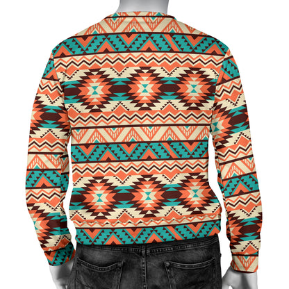 Navajo Western Style Print Pattern Men Long Sleeve Sweatshirt