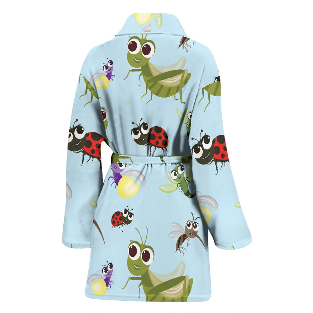 Ladybug Pattern Print Design 01 Women Bathrobe