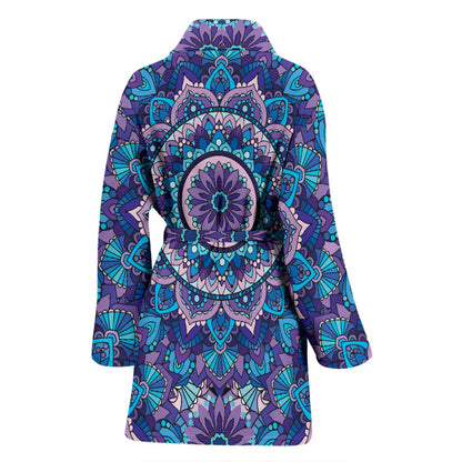 Mandala Pattern Print Design 04 Women Bathrobe