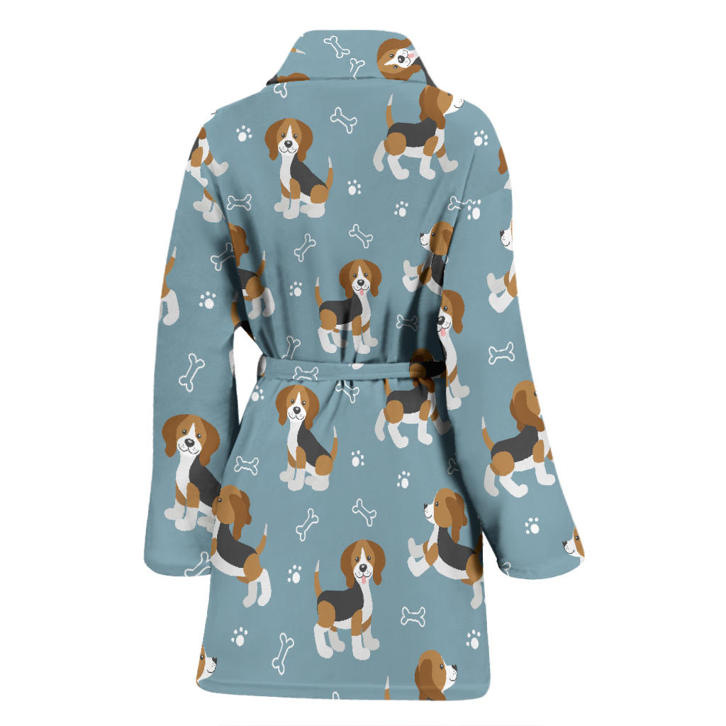 Beagle Pattern Print Design 02 Women Bathrobe