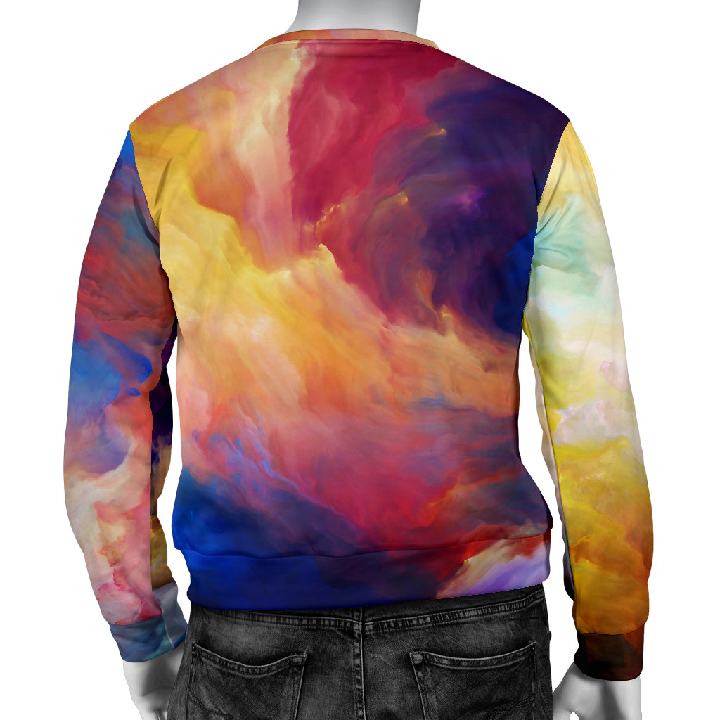 Vortex Twist Swirl Water Color Design Men Long Sleeve Sweatshirt