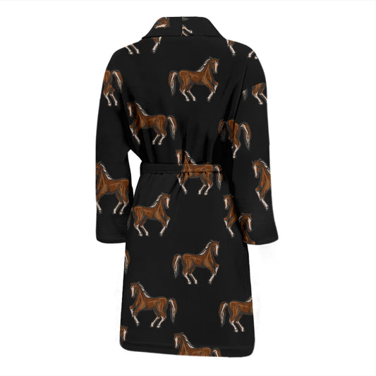 Horse Print Design LKS3010 Men Bathrobe