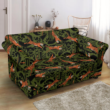 Tiger Pattern Print Design LKS303 Loveseat Couch Slipcover