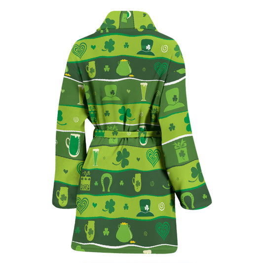 Shamrock Print Design LKS303 Women Bathrobe