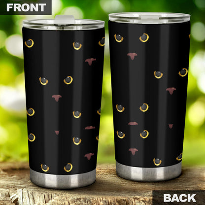 Black Cat Face Print Pattern Tumbler