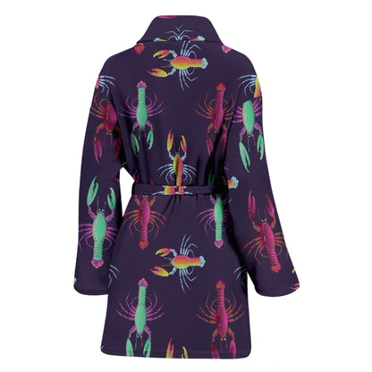 Lobster Print Design LKS402 Women Bathrobe